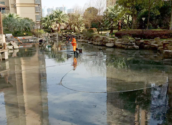 津市景观池淤泥清理